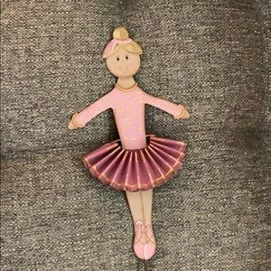Metal Pink Ballerina Garden Stake or Hang